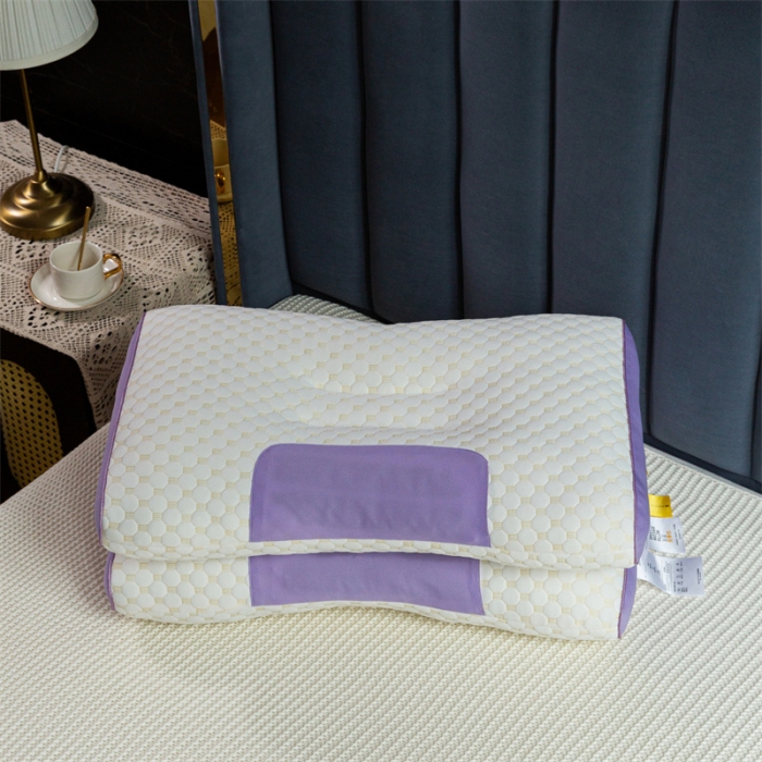 91家纺网 家纺一手货源 找家纺 多点家居2022新款4D立体按摩护颈枕 紫色