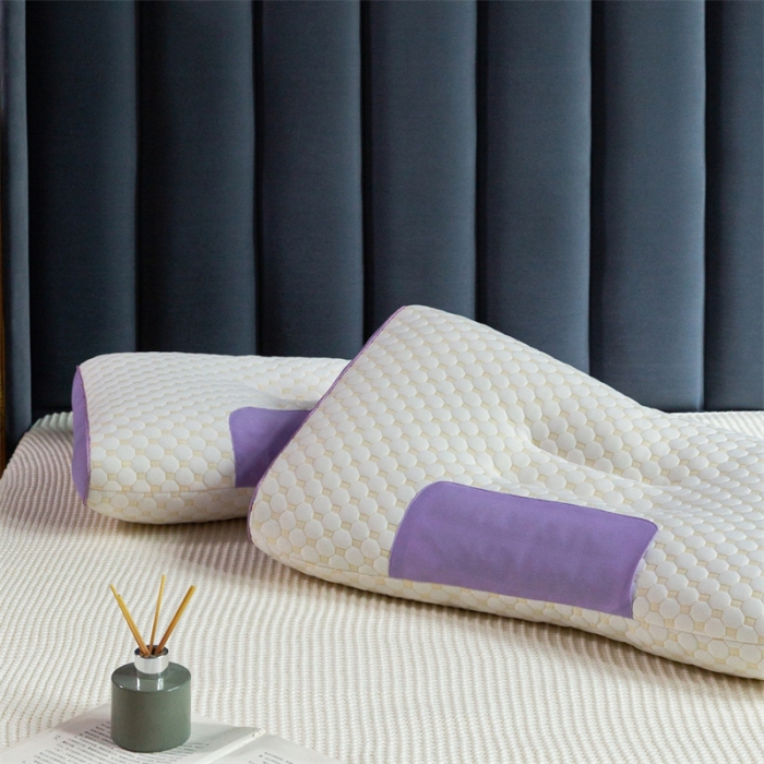 91家纺网 家纺一手货源 找家纺 多点家居2022新款4D立体按摩护颈枕 紫色
