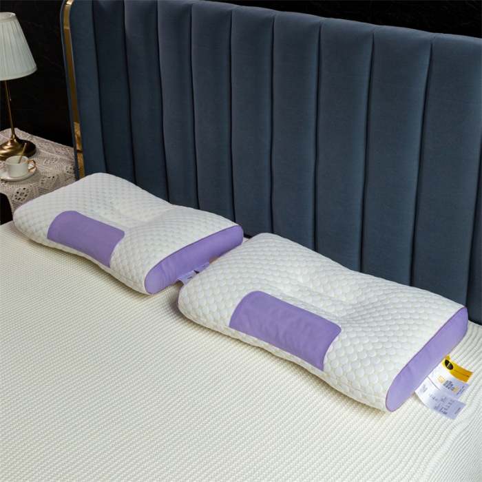 91家纺网 家纺一手货源 找家纺 多点家居2022新款4D立体按摩护颈枕 紫色