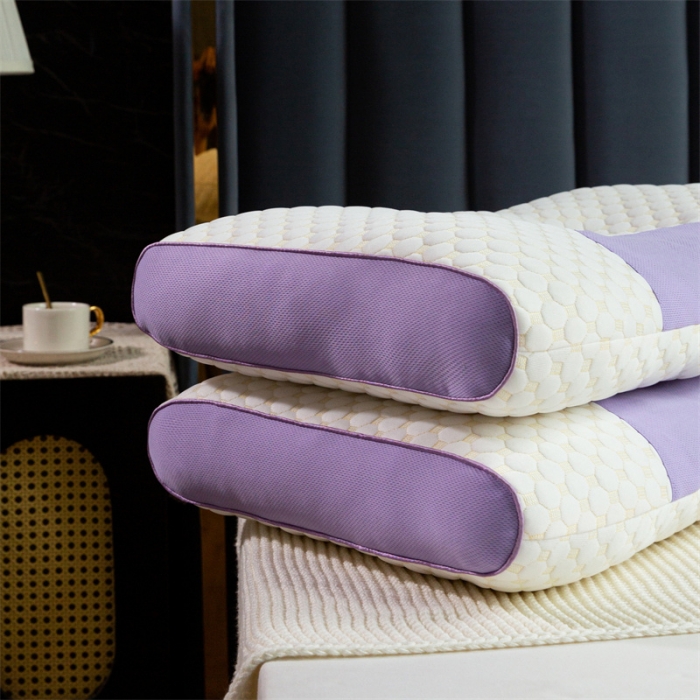 91家纺网 家纺一手货源 找家纺 多点家居2022新款4D立体按摩护颈枕 紫色