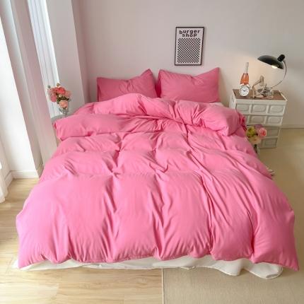 91家纺网 家纺一手货源 找家纺 雨帆家纺2022新款纯色系列四件套 红宝石之眼