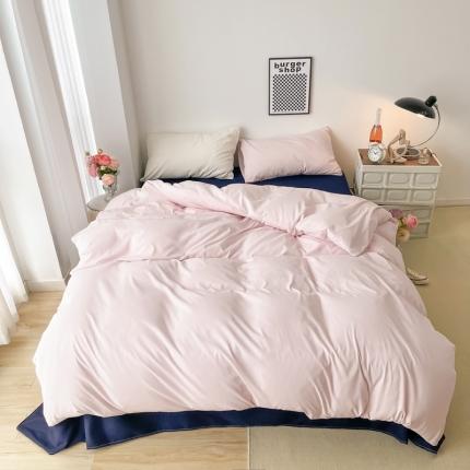 91家纺网 家纺一手货源 找家纺 雨帆家纺2022新款纯色系列四件套 人间烟火