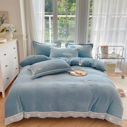 安妮 2022新款高克重牛奶绒-COCO小姐 蓝