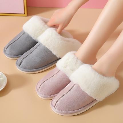  【毛绒拖鞋】日式西川家居毛绒拖鞋秋冬保暖情侣防滑防水保暖