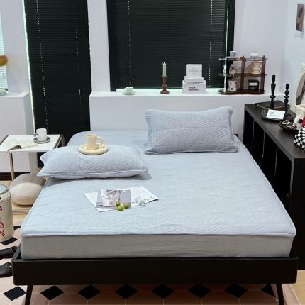 91家纺网 家纺一手货源 找家纺 橘滋 2022秋冬新款单品A类全棉大豆夹棉床笠 浅蓝