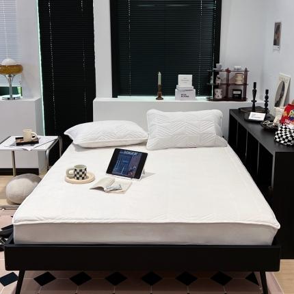 橘滋 2022秋冬新款单品A类全棉大豆夹棉床笠 白