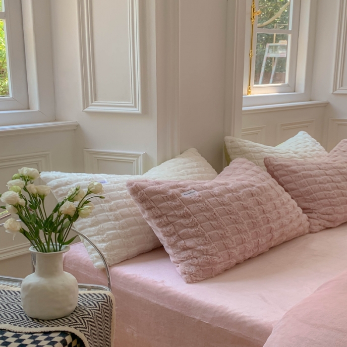 91家纺网 家纺一手货源 找家纺 洋铭区 2022新款獭兔绒四件套 獭兔绒-甜粉