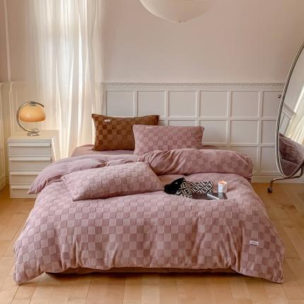 91家纺网 家纺一手货源 找家纺 （总）洋铭区 2022新款复古棋盘格四件套