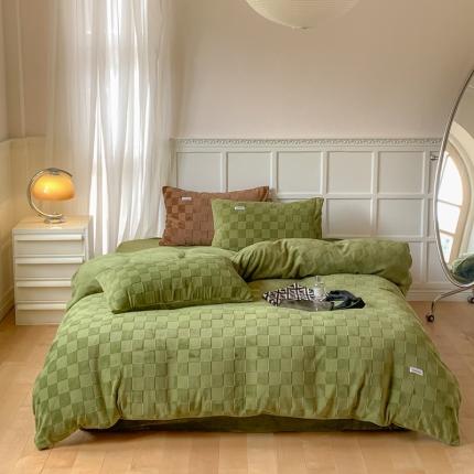 91家纺网 家纺一手货源 找家纺 （总）洋铭区 2022新款复古棋盘格四件套