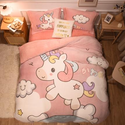 91家纺网 家纺一手货源 找家纺 （总）懒猫 2022新品大版雪花绒活性印花四件套