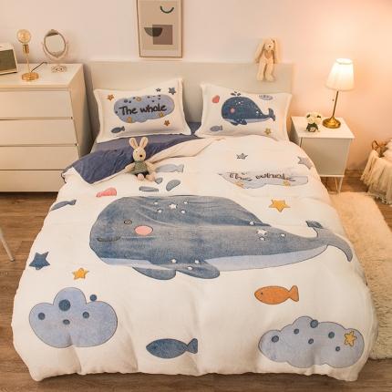 91家纺网 家纺一手货源 找家纺 （总）懒猫 2022新品大版雪花绒活性印花四件套