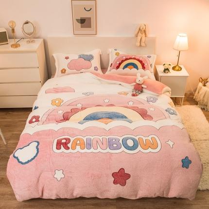 91家纺网 家纺一手货源 找家纺 （总）懒猫 2022新品大版雪花绒活性印花四件套