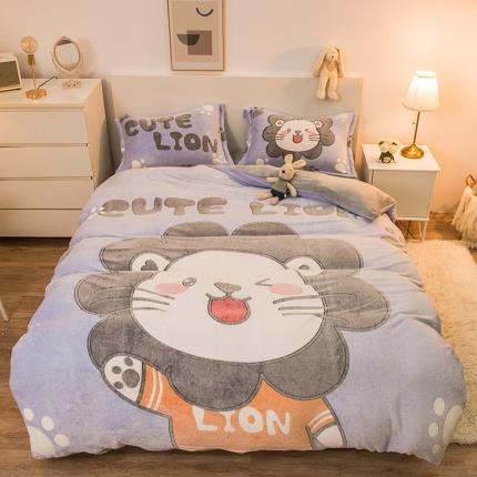 91家纺网 家纺一手货源 找家纺 （总）懒猫 2022新品大版雪花绒活性印花四件套