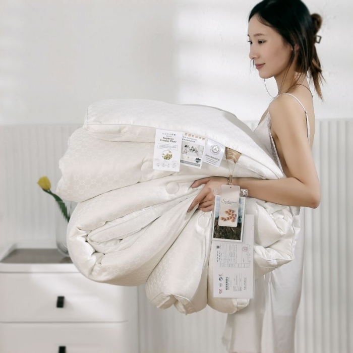 91家纺网 家纺一手货源 找家纺 (总) 伊被源 2022新款亲肤磨毛提花冬被被子被芯-四叶草