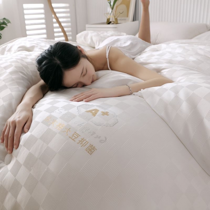 91家纺网 家纺一手货源 找家纺 总 伊被源2022新抗菌大豆被冬被春秋被被芯被子-华夫格魔方