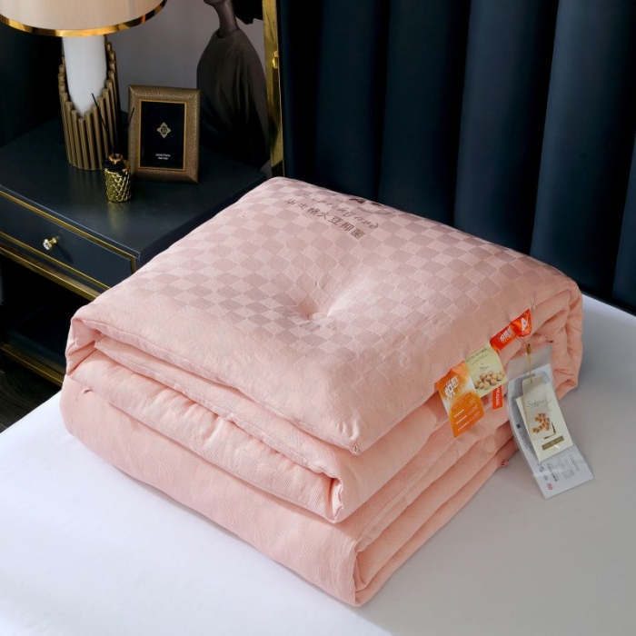 91家纺网 家纺一手货源 找家纺 伊被源2022抗菌大豆被冬被春秋被被芯被子-华夫格魔方 玉色