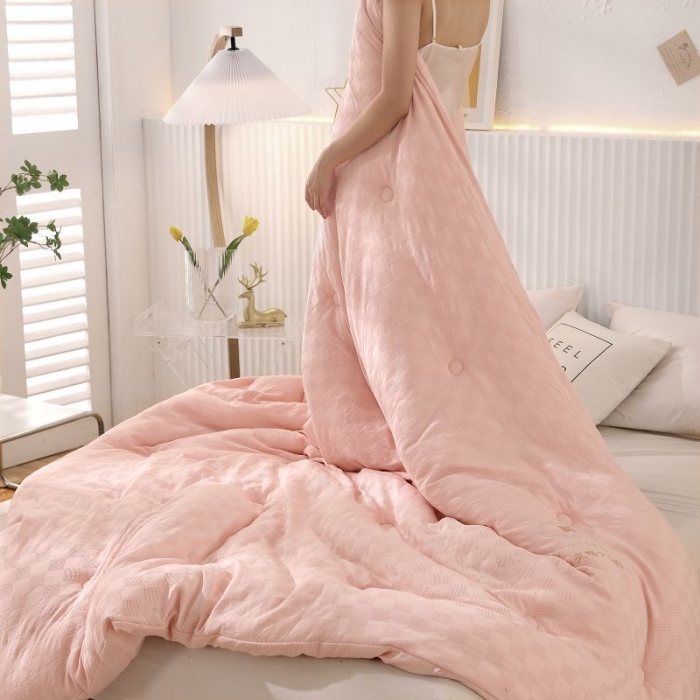 91家纺网 家纺一手货源 找家纺 伊被源2022抗菌大豆被冬被春秋被被芯被子-华夫格魔方 玉色