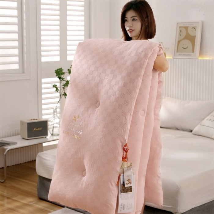 91家纺网 家纺一手货源 找家纺 伊被源2022抗菌大豆被冬被春秋被被芯被子-华夫格魔方 玉色