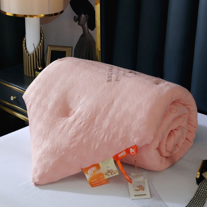 91家纺网 家纺一手货源 找家纺 伊被源2022抗菌大豆被冬被春秋被被芯被子-华夫格魔方 玉色