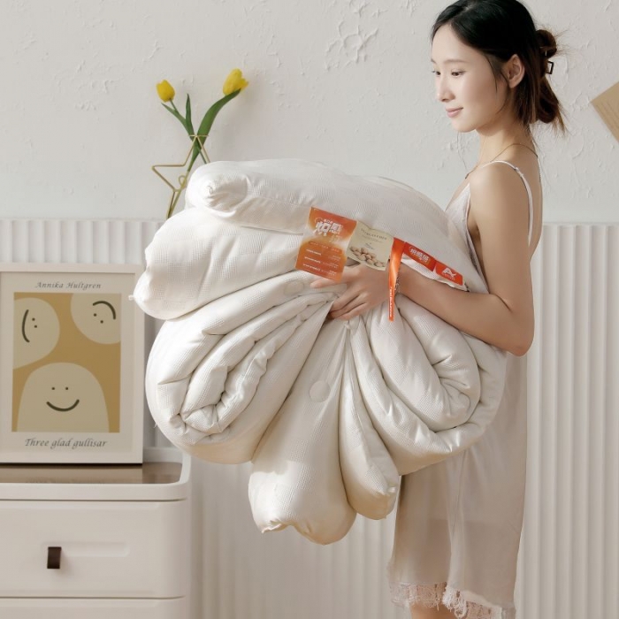 91家纺网 家纺一手货源 找家纺 总 伊被源2022新抗菌大豆被冬被春秋被被芯被子-华夫格魔方