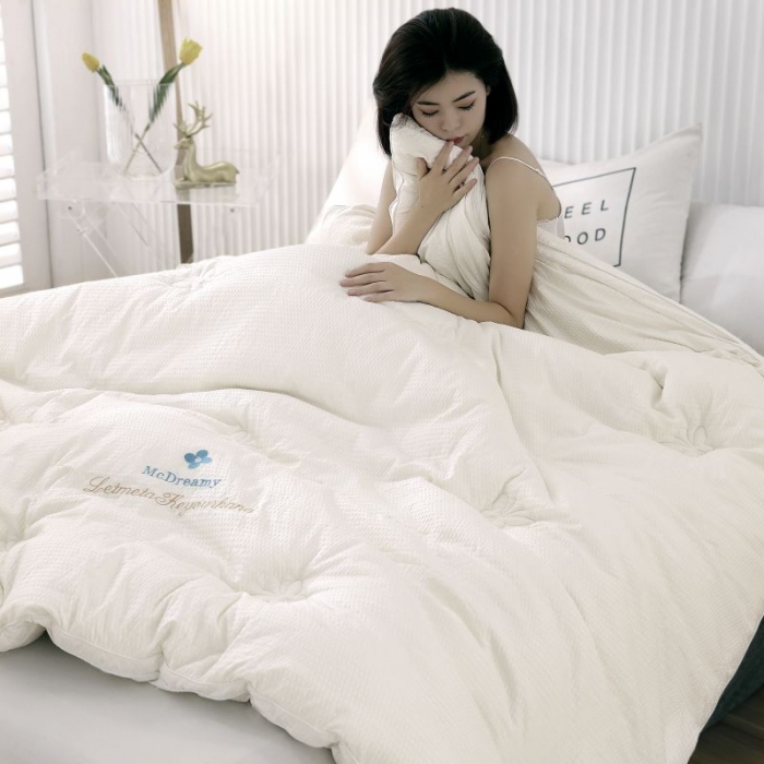 91家纺网 家纺一手货源 找家纺 伊被源 2022新款抗菌立体冬被春秋被被芯被子-华夫泡 白色
