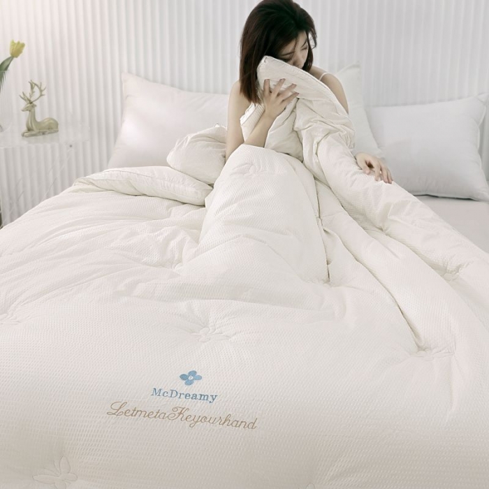 91家纺网 家纺一手货源 找家纺 伊被源 2022新款抗菌立体冬被春秋被被芯被子-华夫泡 白色