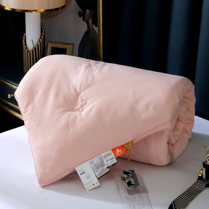 91家纺网 家纺一手货源 找家纺 伊被源 2022新款抗菌立体冬被春秋被被芯被子-华夫泡 粉色