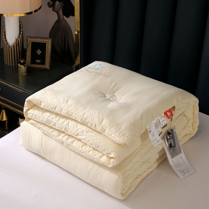 91家纺网 家纺一手货源 找家纺 伊被源 2022新款抗菌立体冬被春秋被被芯被子-华夫泡 黄色