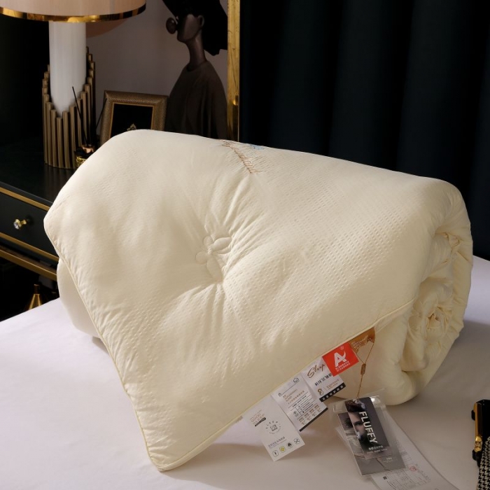 91家纺网 家纺一手货源 找家纺 伊被源 2022新款抗菌立体冬被春秋被被芯被子-华夫泡 黄色