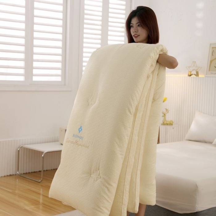 91家纺网 家纺一手货源 找家纺 伊被源 2022新款抗菌立体冬被春秋被被芯被子-华夫泡 黄色