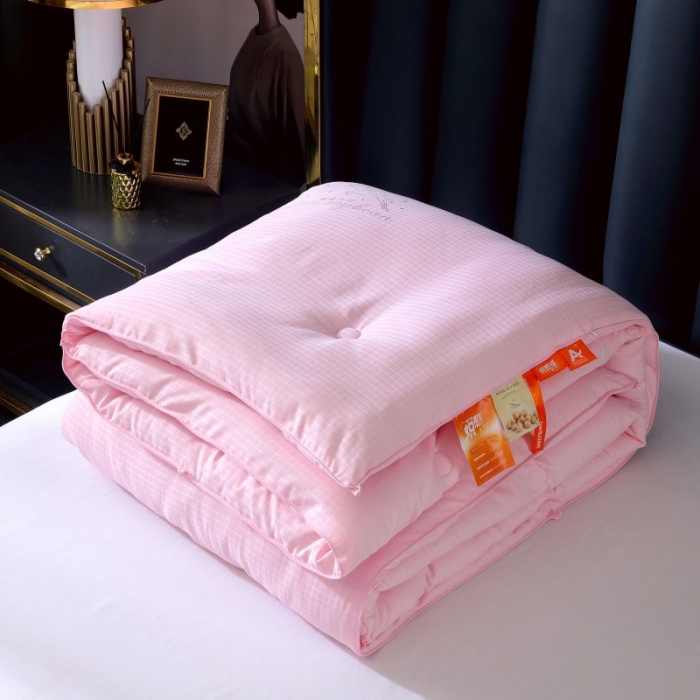 91家纺网 家纺一手货源 找家纺 伊被源2022新款抗菌大豆被冬被春秋被被芯被子-雪山麋鹿粉色