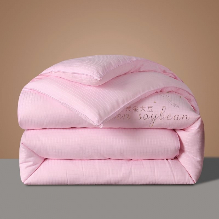 91家纺网 家纺一手货源 找家纺 伊被源2022新款抗菌大豆被冬被春秋被被芯被子-雪山麋鹿粉色