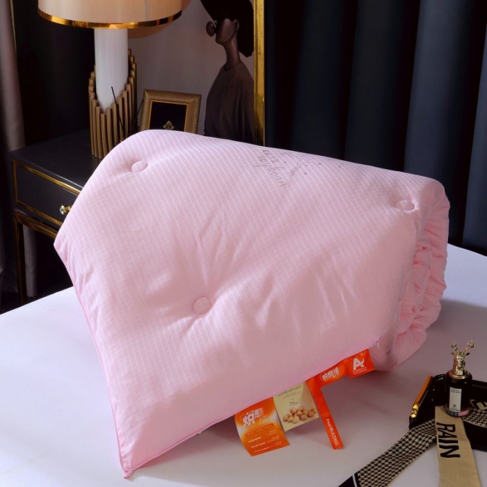 91家纺网 家纺一手货源 找家纺 伊被源2022新款抗菌大豆被冬被春秋被被芯被子-雪山麋鹿粉色