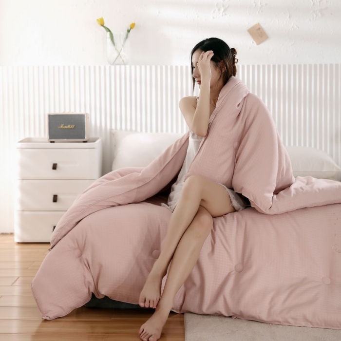 91家纺网 家纺一手货源 找家纺 伊被源2022新款抗菌大豆被冬被春秋被被芯被子-雪山麋鹿豆沙