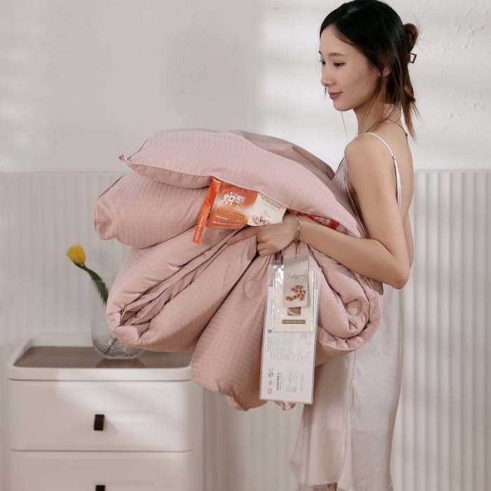 91家纺网 家纺一手货源 找家纺 伊被源2022新款抗菌大豆被冬被春秋被被芯被子-雪山麋鹿豆沙