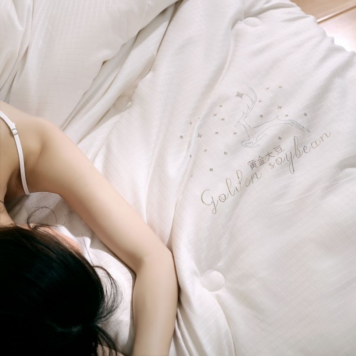 91家纺网 家纺一手货源 找家纺 伊被源2022新款抗菌大豆被冬被春秋被被芯被子-雪山麋鹿白色