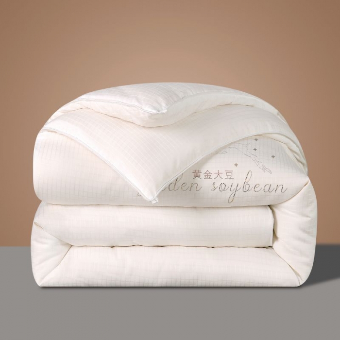 91家纺网 家纺一手货源 找家纺 伊被源2022新款抗菌大豆被冬被春秋被被芯被子-雪山麋鹿白色