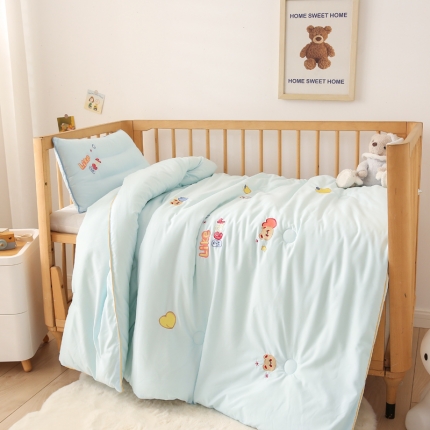 91家纺网 家纺一手货源 找家纺 （总）A类水洗棉磨毛绣花幼儿园冬被大豆儿童春秋被芯宝宝午睡被