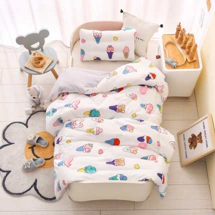 91家纺网 家纺一手货源 找家纺 （总）A类水洗棉幼儿园冬被仿鹅绒儿童春秋被宝宝午睡保暖加厚被