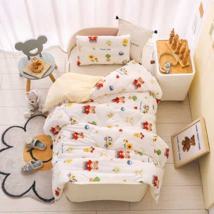 91家纺网 家纺一手货源 找家纺 （总）A类水洗棉幼儿园冬被仿鹅绒儿童春秋被宝宝午睡保暖加厚被