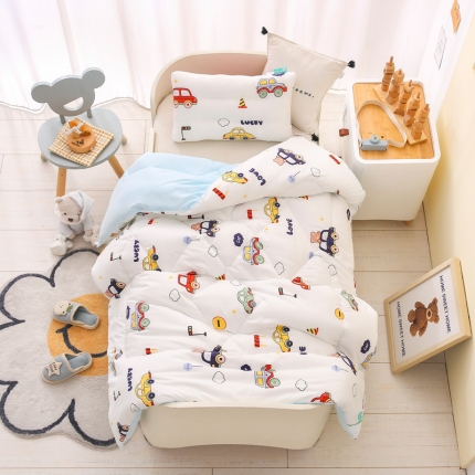 91家纺网 家纺一手货源 找家纺 （总）A类水洗棉幼儿园冬被仿鹅绒儿童春秋被宝宝午睡保暖加厚被