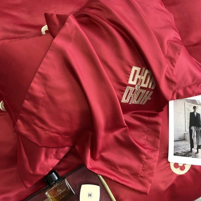 91家纺网 家纺一手货源 找家纺 （总）优悦 2022新款超柔亲肤磨毛刺绣款婚庆四件套