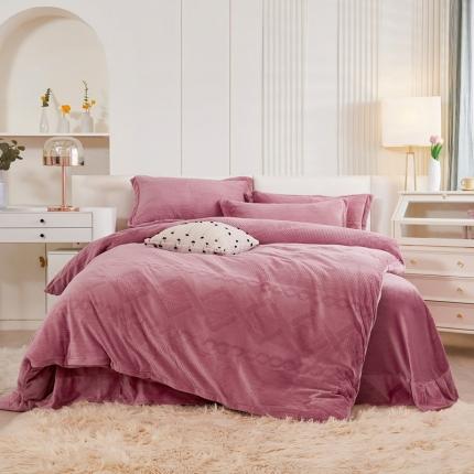 91家纺网 家纺一手货源 找家纺 （总）卡初 2022秋冬高克重立体雕花绒四件套