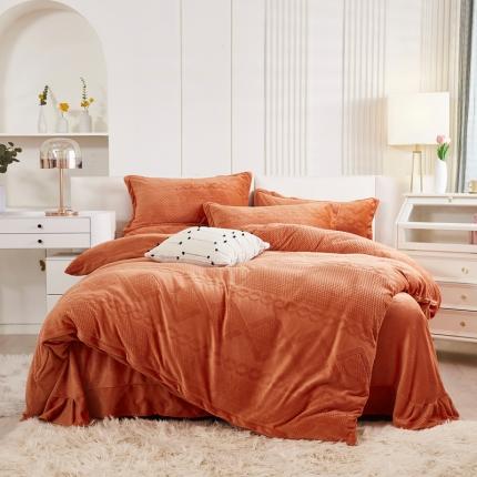 91家纺网 家纺一手货源 找家纺 （总）卡初 2022秋冬高克重立体雕花绒四件套