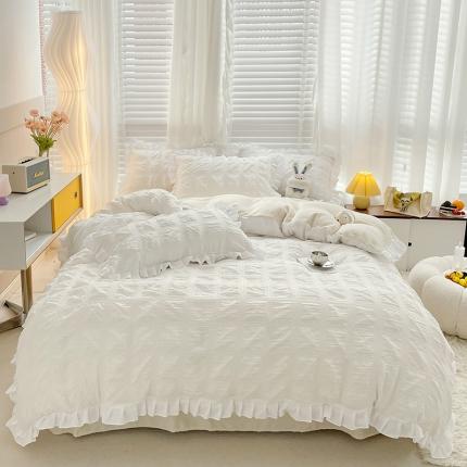 91家纺网 家纺一手货源 找家纺 总 柒月2022泡泡纱牛奶绒四件套