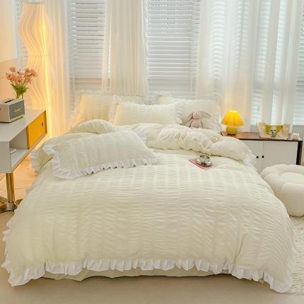 91家纺网 家纺一手货源 找家纺 总 柒月2022泡泡纱牛奶绒四件套