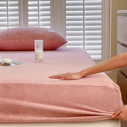 91家纺网 家纺一手货源 找家纺 （总）时光里 2022新款全消光230克华夫格绒牛奶绒单床笠