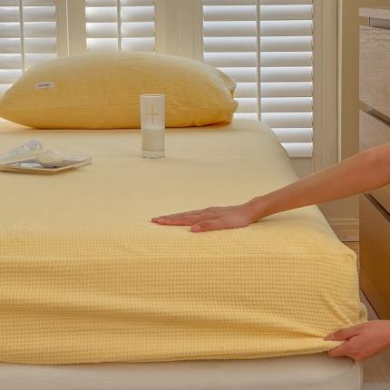 91家纺网 家纺一手货源 找家纺 （总）时光里 2022新款全消光230克华夫格绒牛奶绒单床笠