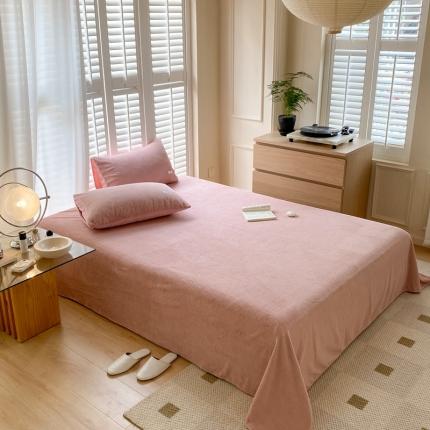 91家纺网 家纺一手货源 找家纺 （总）时光里 2022新款全消光230克华夫格绒牛奶绒单床单