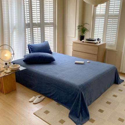 91家纺网 家纺一手货源 找家纺 （总）时光里 2022新款全消光230克华夫格绒牛奶绒单床单